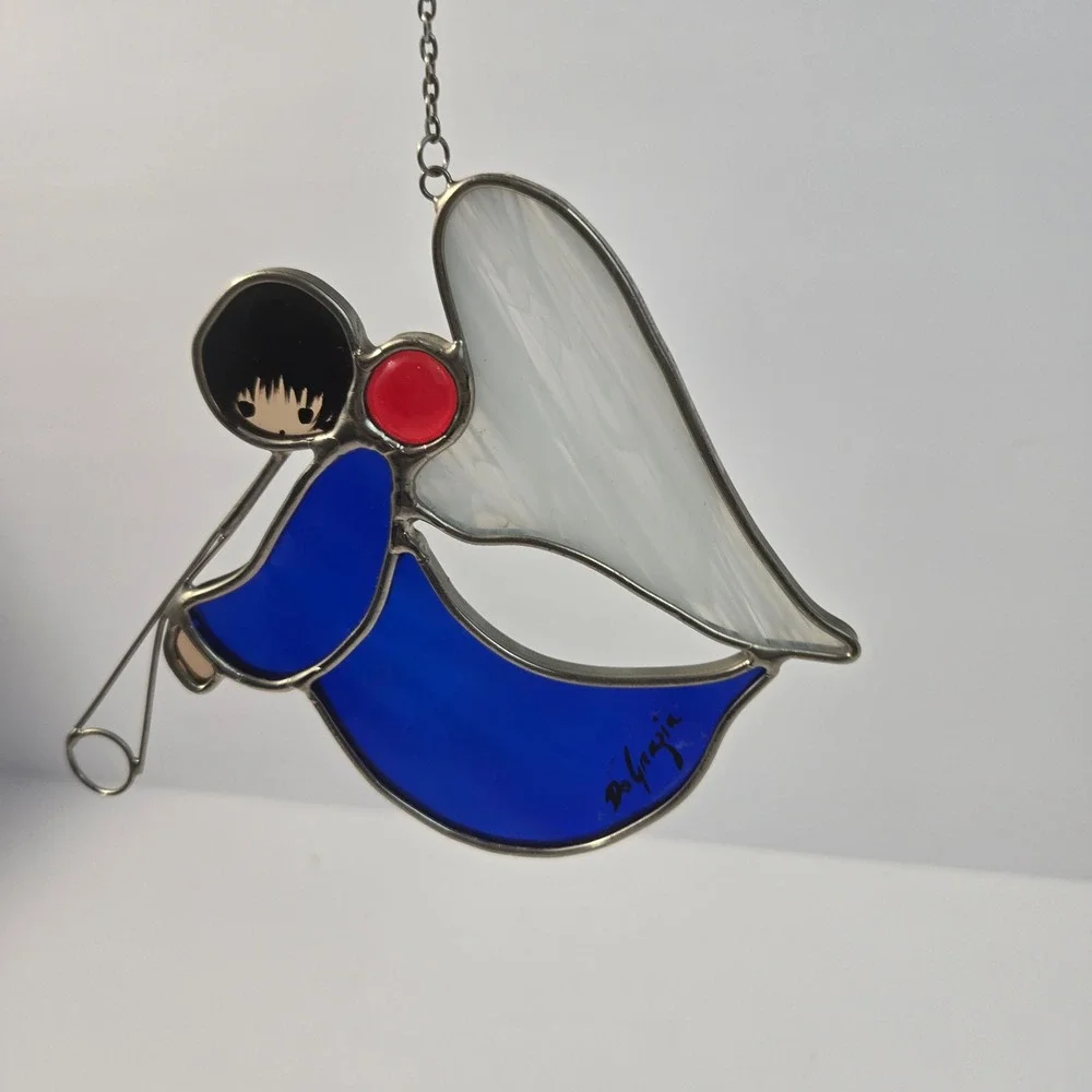 Vintage 1986 Ted DeGrazia Angel Stained Glass Suncatcher Scottsdale S Southwest